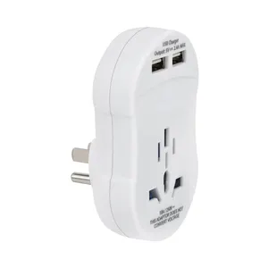 Adaptateur de voyage HSUEL 12W Amérique du Nord et Centrale avec 2 ports USB 2.4A Fonction QC2.0 Protections multiples