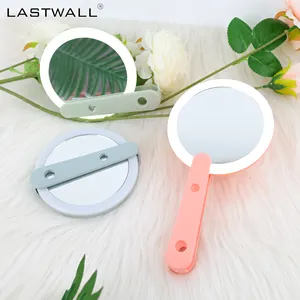 Hot Selling USB Carregamento espelho de maquiagem Fold Makeup Mirror Desktop Fill Lighting Up Espelho com Luz Led