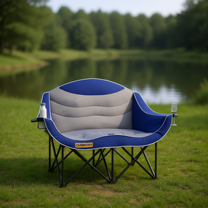 Chaise pliante d'extérieur surdimensionnée en tissu Oxford avec structure en aluminium pour le jardin et le camping - Product Image 2
