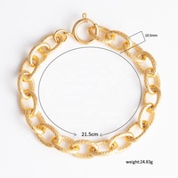 Amiu — Bracelet à chaîne ovale à maillons, bijoux minimaliste, câble plaqué or, haute qualité, unisexe