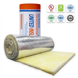 Couverture en fibre <span class=keywords><strong>de</strong></span> <span class=keywords><strong>verre</strong></span> <span class=keywords><strong>de</strong></span> haute qualité ASTM E84 avec revêtement FSK, R13, 3,5 pouces, 70 pieds, rouleaux <span class=keywords><strong>de</strong></span> fibre <span class=keywords><strong>de</strong></span> <span class=keywords><strong>verre</strong></span> avec feuille d'aluminium pour l'Amérique - Product Image 1