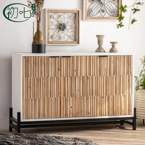 American Retro Style Four Door Sideboard Storage Cabinet <b>For</b> Living Room Versatile Use - Product Image 3