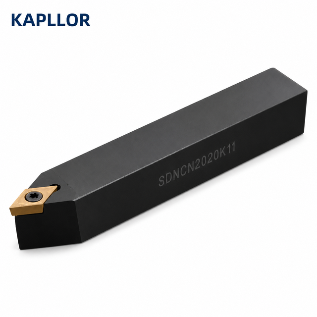 CNC Turning Tool Holder with Square 55-degree Outer Circle Pointed Tip 20mm Blade Uncoated Equipped SDNCN2020K11 Fixture