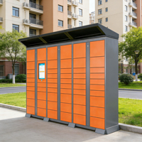 XinJu  Boîte à colis intelligente extérieure OEM avec éclairage LED |   Borne de livraison en libre-service pour les coursiers postaux des campus et des appartements
