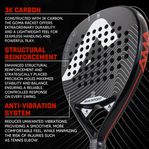 AMA Sport Professional Factory OEM de alta calidad forma de lágrima personalizada P42 3K fibra de carbono Popular <span class=keywords><strong>pala</strong></span> de raqueta de tenis <span class=keywords><strong>Padel</strong></span> - Product Image 2