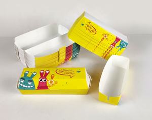 Imballaggio per hot <span class=keywords><strong>dog</strong></span> in carta biodegradabile stampata personalizzata all'ingrosso scatola da asporto per fast food per cani di mais coreano con foro per bastone - Product Image 3