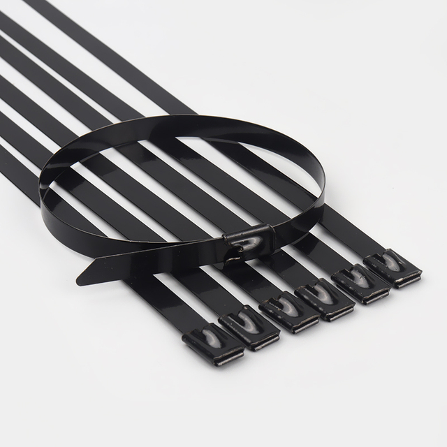 Eco-Friendly Self-Locking PVC Coated Cable Ties 12mm Width 300mm Length Stainless Steel Zip Ties Band 400mm Option Available