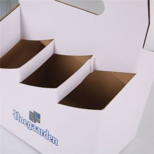 Custom Logo <b>Foldable</b> Portable Wine Paper Gift Boxes 4 6 <b>Bottle</b> Beer Glass <b>Bottle</b> Corrugated Paper Packaging Box With Handle - Product Image 3
