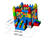 Structure gonflable personnalisée avec toboggan et piscine au choix