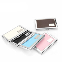 Dompet Kartu Pria Sederhana Tipis Anti-RFID Pelindung Kartu Aluminium dengan Mekanisme Dorong Samping