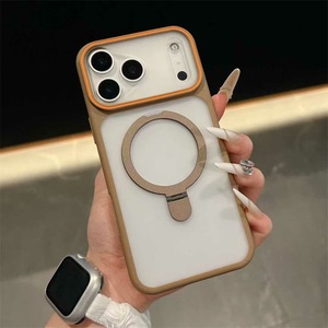 เคสโทรศัพท์แบบใสเคลือบด้านพร้อมที่วางแม่เหล็กคุณภาพสูงขายดี สำหรับ <span class=keywords><strong>iPhone</strong></span> 17 16 15 14 <span class=keywords><strong>13</strong></span> 12 11 - Product Image 5