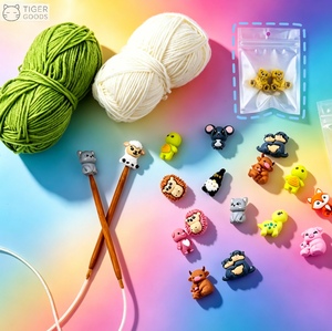 TIGERGOODS – Protège-aiguilles en silicone <span class=keywords><strong>3D</strong></span> motif dessin animé, accessoires de tricot - Product Image 1