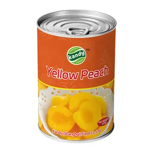 7113 # toptan gıda sınıfı geri dönüşümlü 425g boş Metal teneke kutu gıda konserve gıda sarı şeftali için