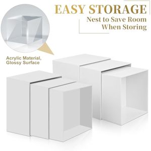 环保亚克力展示架婚礼派对食物提升器生日派对食物提升器自助餐桌白色亚克力食物提升器 - Product Image 4