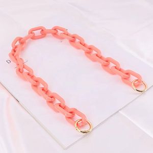 สายสร้อยอะคริลิคหลากสีสดใสพร้อมห่วงทองสำหรับกระเป๋าแฟชั่นอเนกประสงค์อุปกรณ์เสริมโซ่สำหรับเปลี่ยนกระเป๋า - Product Image 5