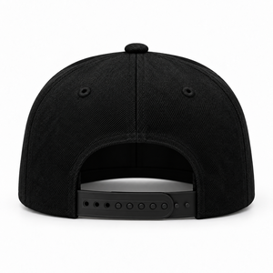 Casquette de baseball respirante de haute qualité, noire, avec logo brodé 3D personnalisé, fermeture snapback. - Product Image 3