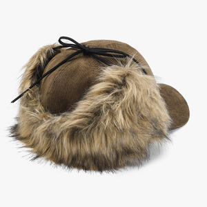 Cappellini da Baseball Neri con Ricamo a Lettere e Paraorecchie <span class=keywords><strong>in</strong></span> Pelliccia Sintetica per Autunno e Inverno, Alla Moda con Risvolto Protettivo per le Orecchie - Product Image 3