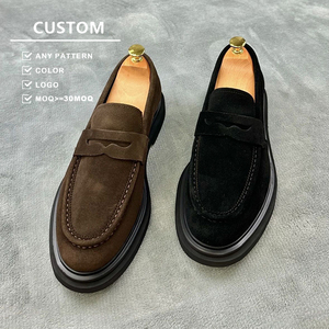 Mocasines de Cuero Genuino y Gamuza para Hombre, Estilo Británico, Casuales y Elegantes, Nuevos, Modernos, Duraderos y Fáciles de Poner - Product Image 2