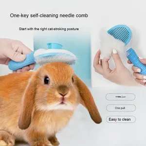 Kediler tavşanlar için profesyonel Pet saç tarak ergonomik kolu tımar aracı Slicker Detangling dökülme için dayanıklı plastik yapılmış