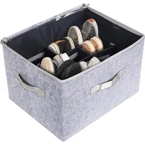 Bacs organisateur de maison prix compétitif organisateur de chaussures boîte de rangement porte-chaussures feutre pliable boîte de rangement de chaussures avec