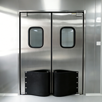 Porte battante en acier inoxydable résistante à la corrosion et à l'humidité, double porte pour usine chimique et atelier