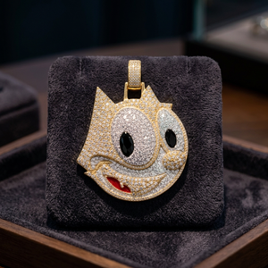 Colgante de Moissanita con Cara de Gato Personalizada, Plata 925, Joyería Iced Out para Fiesta, Colgante de Diamante Iced Out, Joyería Hip Hop - Product Image 1