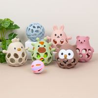 Usine sans BPA enfants autisme sensoriel Silicone jouets de dentition Animal main girafe anneau de dentition bébé Silicone