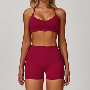 Conjunto Deportivo de Fabricante de Ropa Deportiva, Traje de Gimnasio, Ropa Deportiva, Pantalones Cortos de Ciclismo, Sujetador Deportivo de Yoga, Conjunto de 2 Piezas para Entrenamiento, Ropa de Gimnasio, Ropa Deportiva - Product Image 2