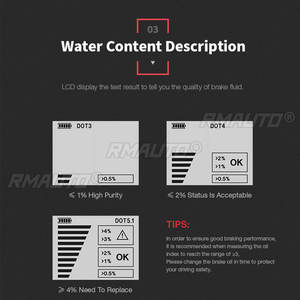 Probador Digital de Líquido de Frenos para Auto de 12V, Herramienta para Verificar Aceite de Frenos BF100/BF200 DOT3 DOT4 DOT5.1 con Indicador LED - Product Image 3