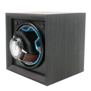 Remontoir de <span class=keywords><strong>montre</strong></span> simple de lumière LED bleue de grain de bois gris de luxe boîte de remontoir de <span class=keywords><strong>montre</strong></span> automatique muet intelligent - Product Image 5