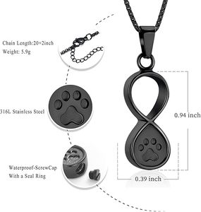 Joyería de Cremación para Mascotas Infinity Love, Collar con Urna para Cenizas de Perro o Gato, Colgante Conmemorativo, Recuerdo, Regalo Funerario - Product Image 2