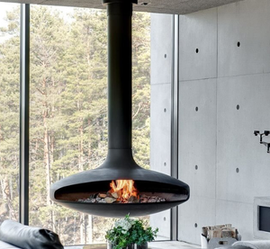 Estufa Flotante de Vidrio, <span class=keywords><strong>Chimenea</strong></span> de <span class=keywords><strong>Leña</strong></span> Colgante Montada en el Techo Interior con Diámetro de 1000 mm - Product Image 2
