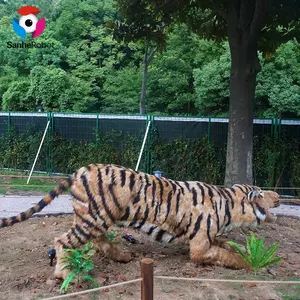Outdoor Playground Attractive Real Size Artificial Animatronic Tiger