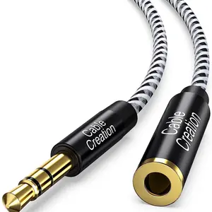 3,5 mm vergoldetes Audio-Kabel männlich zu weiblich AUX-Audio-Kabel Kopfhörer Verstärker Verlängerungskabel mit MIC 1 m 1,5 m 2 m 3 m