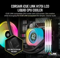 Offre Spéciale ICUE LINK H170i Refroidisseur de processeur liquide LCD 420mm avec écran LCD IPS pour les jeux Dissipation thermique élevée