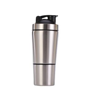 Botol Shaker Protein Stainless Steel 600ml + 200ml untuk Olahraga, Gym, dan Penyimpanan Blender, Tumbler Olahraga Stainless Steel 304 - Product Image 5