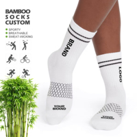 Chaussettes de sport en bambou douces et respirantes pour hommes et femmes, conception de logo personnalisé, chaussettes de course à pied