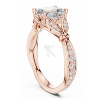 Anillo de Compromiso y Boda de Lujo con Diamante Cultivado en Laboratorio, Corte Esmeralda, E VVS2, Certificado IGI, Oro Sólido de 14K, Unisex, Aniversario Natural