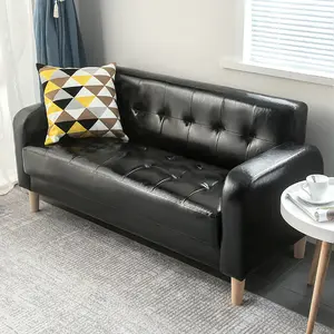 OEM ODM özel renk İskandinav tarzı konfor döşemeli arkalığı Cafe kanepeler siyah kanepe deri oturma odası kanepeleri