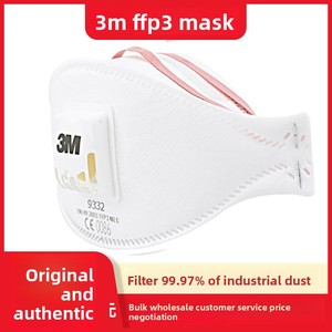 Mascarilla Plegable <span class=keywords><strong>3M</strong></span> 9332/9322A+ FFP3 Original, Resistente al Polvo y a la Niebla, con Válvula, Protege Contra la Bruma y PM2.5 - Product Image 3