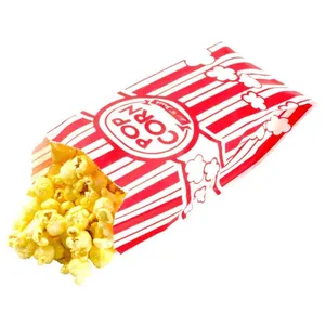 Gelamineerde Platte Bodem Roze Bulk Ziplock Driehoek Aan Te Passen Heat Seal Aluminiumfolie Kraft Kegel Vorm Papier Popcorn Zakken Verpakking