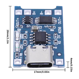 Type-c/micro /mini USB 5V 1A 18650 <span class=keywords><strong>TP4056</strong></span>ที่ชาร์จแบตเตอรี่ลิเธียมโมดูลชาร์จบอร์ดที่มีฟังก์ชั่นคู่ - Product Image 2