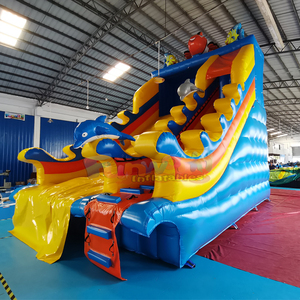Toboggan gonflable kids outdoor giant party jumpers inflatable ocean dry <b>slide</b> for swimming water <b>pool</b> - Product Image 3