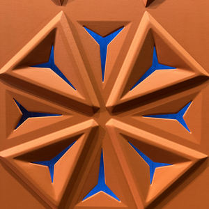 لوحة حائط جدارية فاخرة مجوفة ثلاثية الأبعاد مزخرفة بنقشة زهور من الجلد الأصلي - Product Image 5