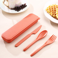 Ensemble de couverts en paille de blé écologique, couteau, cuillère, fourchette, couverts réutilisables en plastique pour enfants, voyage, camping, pique-nique