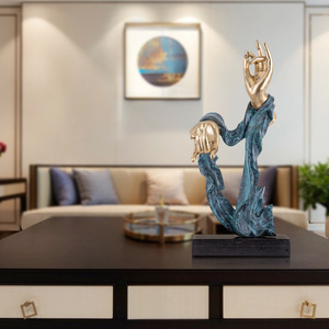 Nuevo conjunto de artículos decorativos de cobre para la entrada de la sala de estar de estilo chino a gran escala, escultura abstracta creativa para el vestíbulo de un hotel. - Product Image 2