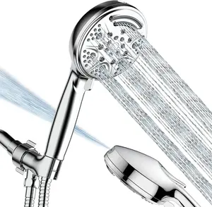 Alcachofa De La Ducha Chrome ABS Showerhead Multi 9 Functions Black Shower Hand With Back Jet Clean For Bathroom