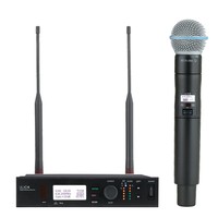 Sistema de Micrófono Inalámbrico UHF Profesional ULXD4 con Receptor y Micrófono de Mano BETA58A BETA87A para Escenarios, Iglesias y Eventos
