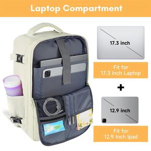 Sac à dos de randonnée pour femme 40x25x20 avec compartiment à chaussures indépendant 180 °   Sac de travail à roulettes 40L avec ouverture latérale - Product Image 3