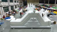 LeTeng - Château gonflable géant blanc en PVC avec toboggan et piscine à balles pour aire de jeux commerciale pour enfants - Vente chaude